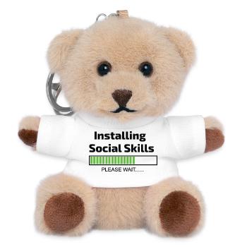 computer installing social skills programmer - Teddy Keyring - white - Front
