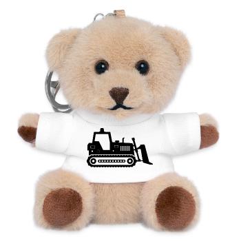 Bulldozer - Teddy Keyring - white - Front