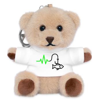 EKG Puls Angelhaken Outline - Teddy Schlüsselanhänger - Weiß - Vorne