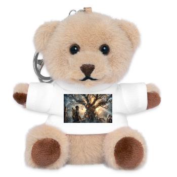 Steampunk Tree of Gears - Teddy Keyring - white - Front