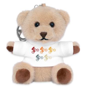 Bicycle Mountain Bike Retro Cyclist Gift - Teddy Keyring - white - Front