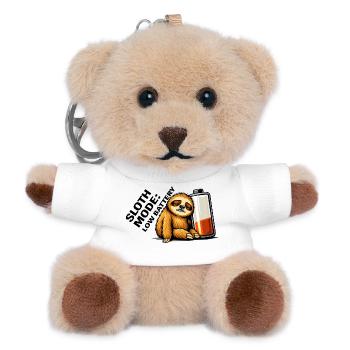 Faultier- und Saftflaschen-Chill - Teddy Schlüsselanhänger - Weiß - Vorne