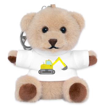 Excavator - Teddy Keyring - white - Front