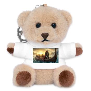 Beowulf Arrives in Denmark with Warriors nordic my - Teddy Keyring - white - Front
