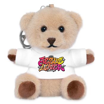 Jesus Lover Neon Grafik - Teddy Schlüsselanhänger - Weiß - Vorne