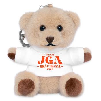 JGA Team Bräutigam 2026 Junggesellenabschied - Teddy Schlüsselanhänger - Weiß - Vorne