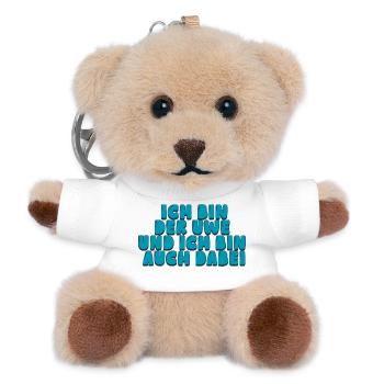 Ich bin der Uwe und ich bin auch dabei - Teddy Schlüsselanhänger - Weiß - Vorne