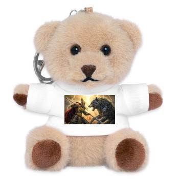Odin stellt sich Fenrir in der letzten Schlacht ragnarök nordische s - Teddy Schlüsselanhänger - Weiß - Vorne