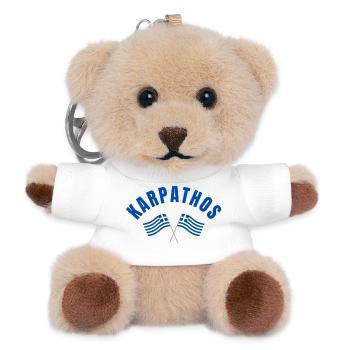 Karpathos mit gekreuzten griechischen Flaggen - Teddy Schlüsselanhänger - Weiß - Vorne