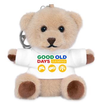 Gamer-Design im Vintage-Stil Gaming über viele Jahre - Teddy Schlüsselanhänger - Weiß - Vorne