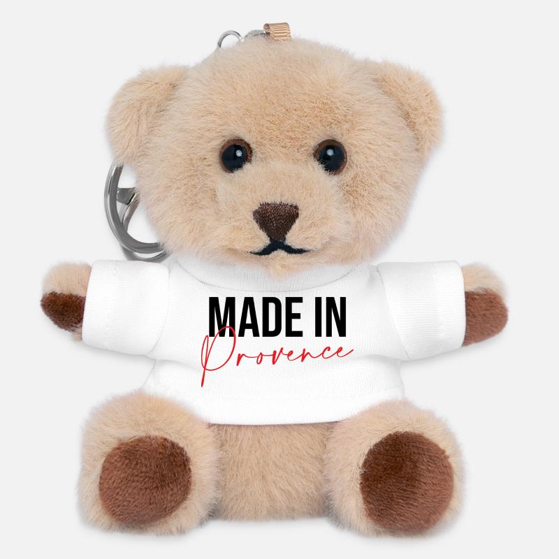 Made in Provence - Porte-clés ourson - blanc