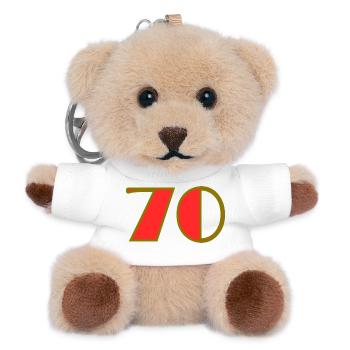 70. 70 JAHRE. 70-JÄHRIGES JUBILÄUM. 70-JÄHRIGES JUBILÄUM. - Teddy Schlüsselanhänger - Weiß - Vorne