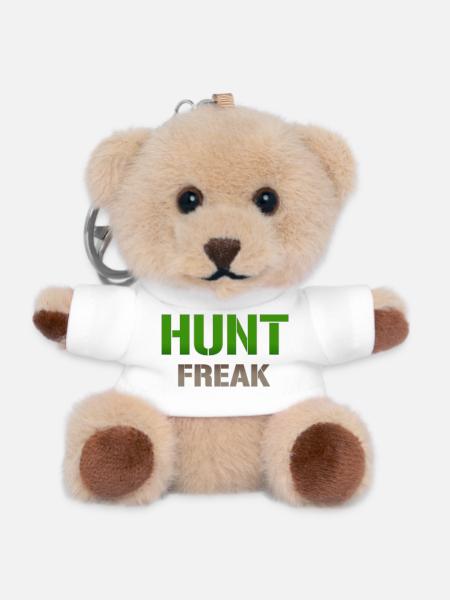Hunt Freak Green Ball Typography - Teddy Keyring - white