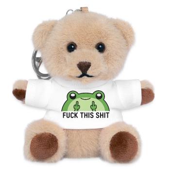 Naughty Frog FingerPosturing Fuck this shit - Teddy Keyring - white - Front