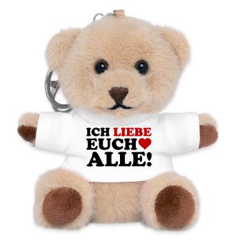 Liebe Herz Motiv - Teddy Schlüsselanhänger - Weiß - Vorne