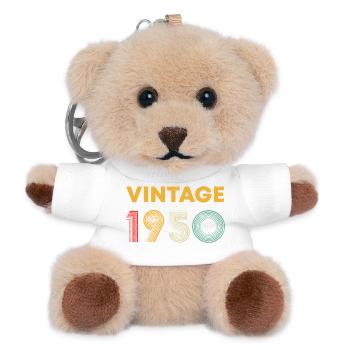 Vintage-Retrolinien von 1950 - Teddy Schlüsselanhänger - Weiß - Vorne