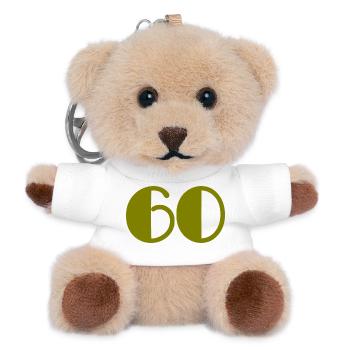 60. 60 JAHRE. 60-JÄHRIGES JUBILÄUM. 60. GEBURTSTAG. - Teddy Schlüsselanhänger - Weiß - Vorne