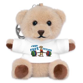 Plaisir en musculation de suricate - Juste des fausses charges - Porte-clés ourson - blanc - Devant