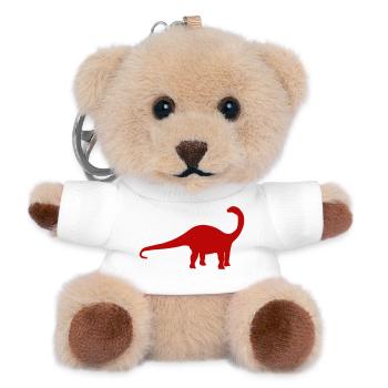 Brontosaurus Silhouette - Teddy Keyring - white - Front