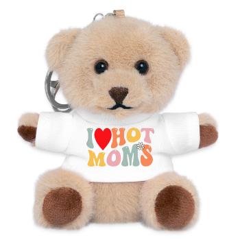 I Love Hot Moms Retro Daisy - Teddy Keyring - white - Front