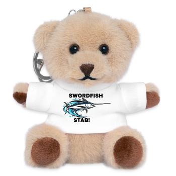 Schwertfisch Stich Schwert Meer Schwertfisch - Teddy Schlüsselanhänger - Weiß - Vorne