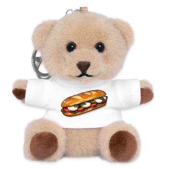 Freshly Sandwich Art - Teddy Keyring - white - Front