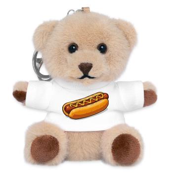 Comic de hot-dogs joyeux - Porte-clés ourson - blanc - Devant