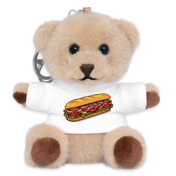 Cartoon Hotdog Motiv - Teddy Schlüsselanhänger - Weiß - Vorne
