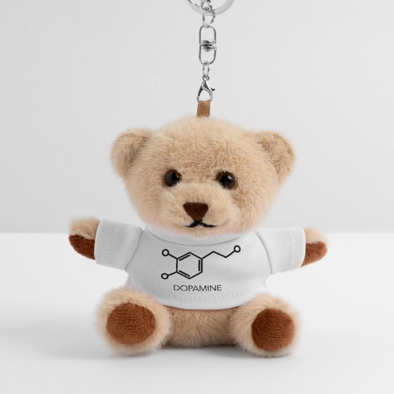 Conception scientifique minimaliste de la molécule de dopamine Porte-clés ourson