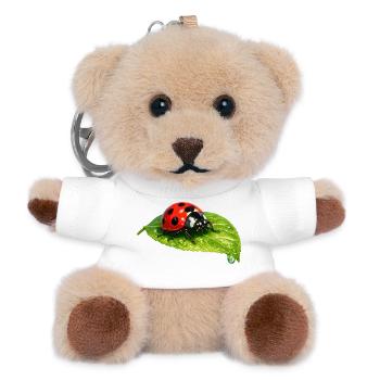 Ladybug on leaf - Teddy Keyring - white - Front