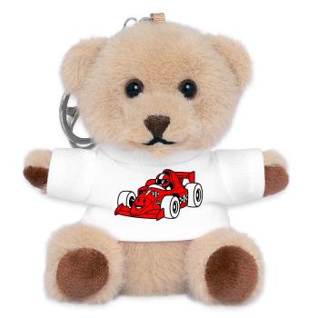 Enfant de la voiture de course - Porte-clés ourson - blanc - Devant
