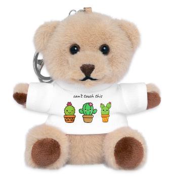 Niedliche Kaktusfreunde im Topf - Teddy Schlüsselanhänger - Weiß - Vorne