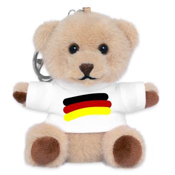 Germany Flag Line - Teddy Keyring - white - Front