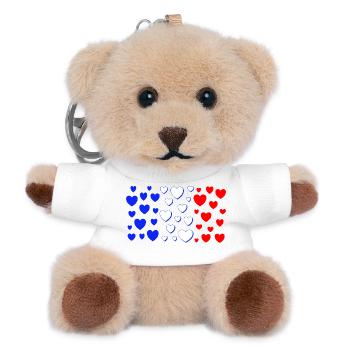 Frankreich_Herzen_blauer_Schatten_neu - Porte-clés ourson - blanc - Devant