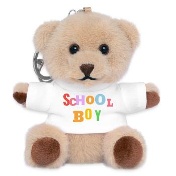 Colourful School Boy Typography - Teddy Keyring - white - Front