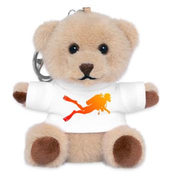 Gift idea for a diving fan with scuba diving - Teddy Keyring - white - Front