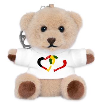 Italien Deutschland Liebe - Teddy Schlüsselanhänger - Weiß - Vorne