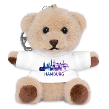 Hamburg Stadt Skyline - Teddy Schlüsselanhänger - Weiß - Vorne