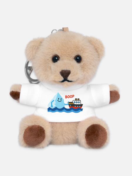 Freundlicher Eisberg stupst ein Schiff - Teddy Keyring - white