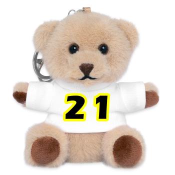 21 Zahl symbol - Teddy Schlüsselanhänger - Weiß - Vorne