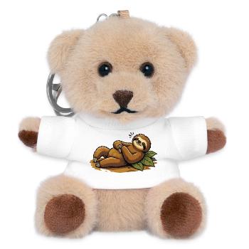 Sloth in tropical rest - Teddy Keyring - white - Front