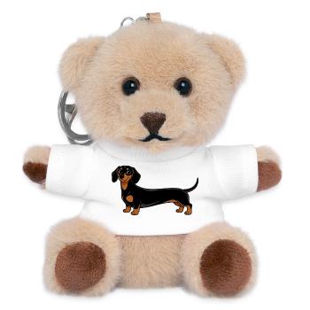 Minimalist Dachshund Extra Long Shirt - Teddy Keyring - white - Front