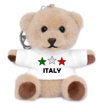 Tri-Farb Sterne Italien - Teddy Schlüsselanhänger - Weiß - Vorne
