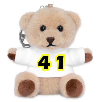 Symbole numérique 41 - Porte-clés ourson - blanc - Devant