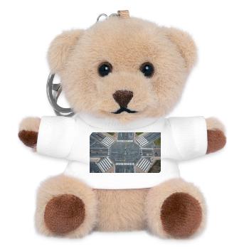 Luftaufnahme Kreuzungsgeometrie - Teddy Schlüsselanhänger - Weiß - Vorne