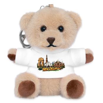 New Delhi Comic Skyline - Teddy Keyring - white - Front