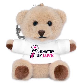 Chemie Liebe Kolben Icon - Teddy Schlüsselanhänger - Weiß - Vorne