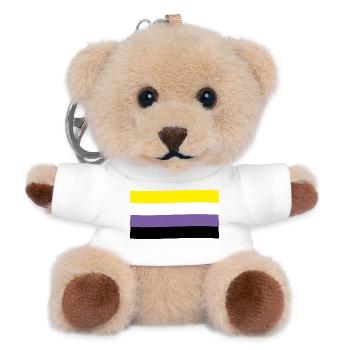 Non-binäre Flagge: Stolz und Identität - Teddy Schlüsselanhänger - Weiß - Vorne