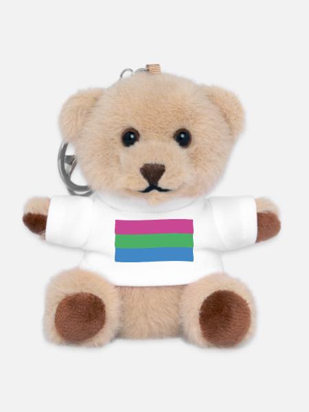 Drapeau polysexuel : fierté et diversité - Porte-clés ourson - blanc
