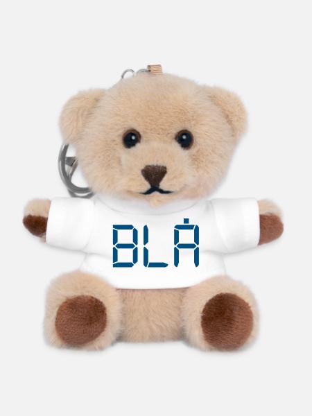 Blue - LCD - Teddy Keyring - white